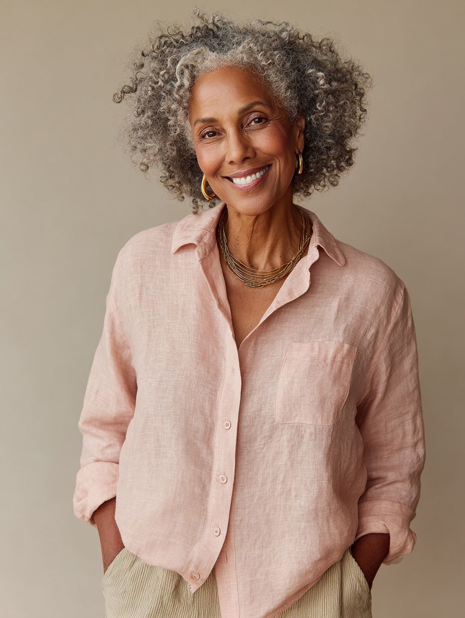 Smiling Woman Portrait — Photography Print. poster detail
