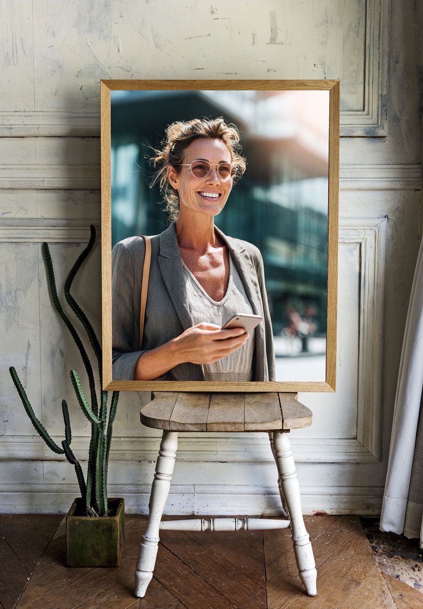 Confident Woman in Urban Setting — Photography Print. — room view 1