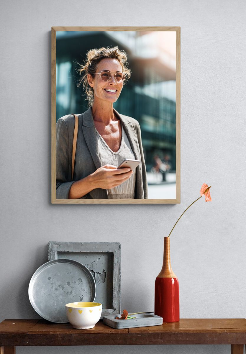 Confident Woman in Urban Setting — Photography Print. — room view 3
