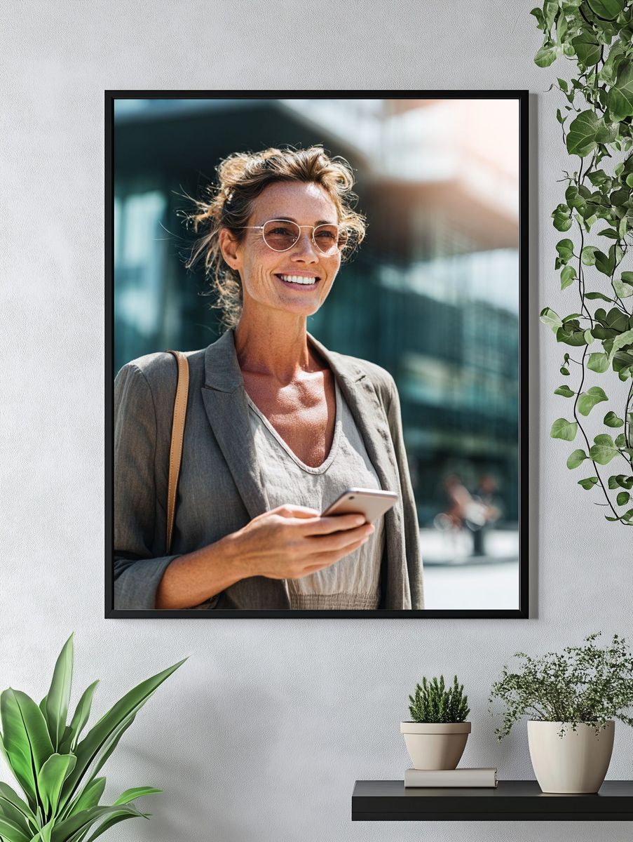 Confident Woman in Urban Setting — Photography Print. — room view 4