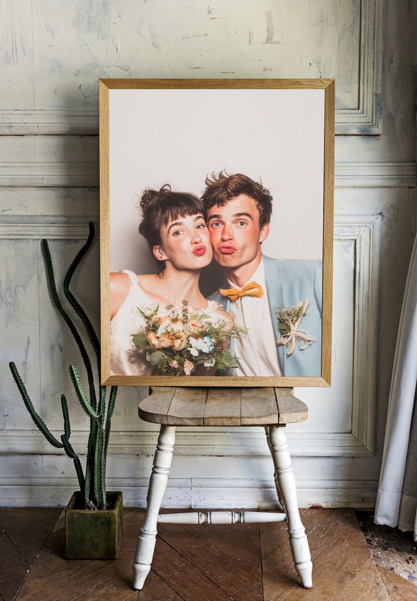 Playful Wedding Portrait Poster. — room view 1