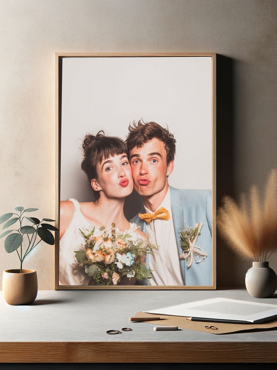Playful Wedding Portrait Poster. — room view 2