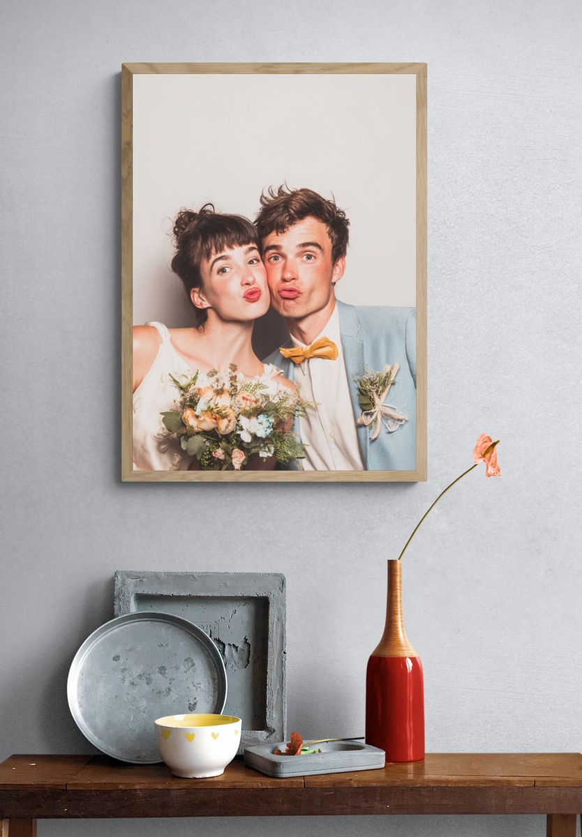 Playful Wedding Portrait Poster. — room view 3