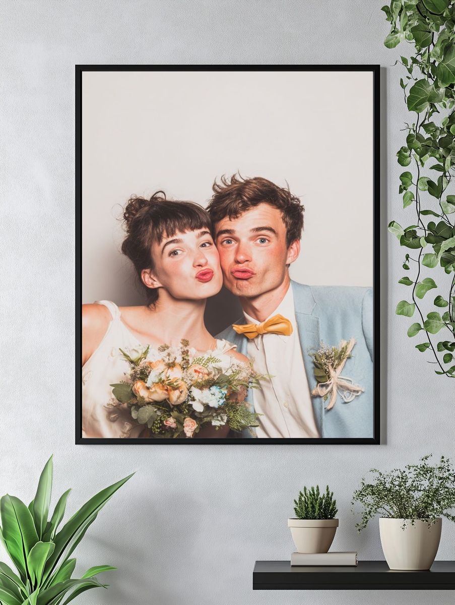 Playful Wedding Portrait Poster. — room view 4
