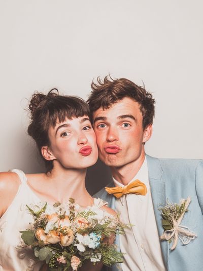 Playful Wedding Portrait Poster. poster print