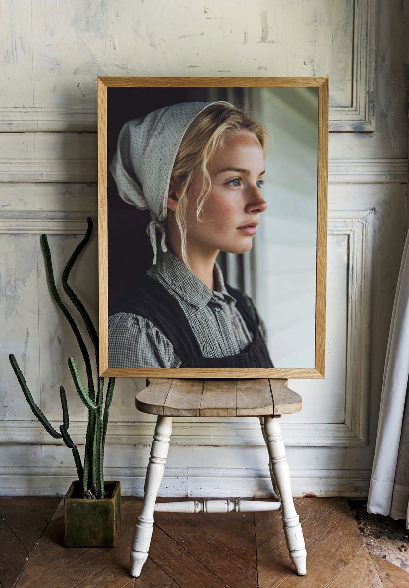 Portrait of a Woman in Traditional Attire — Photography Print. — room view 1