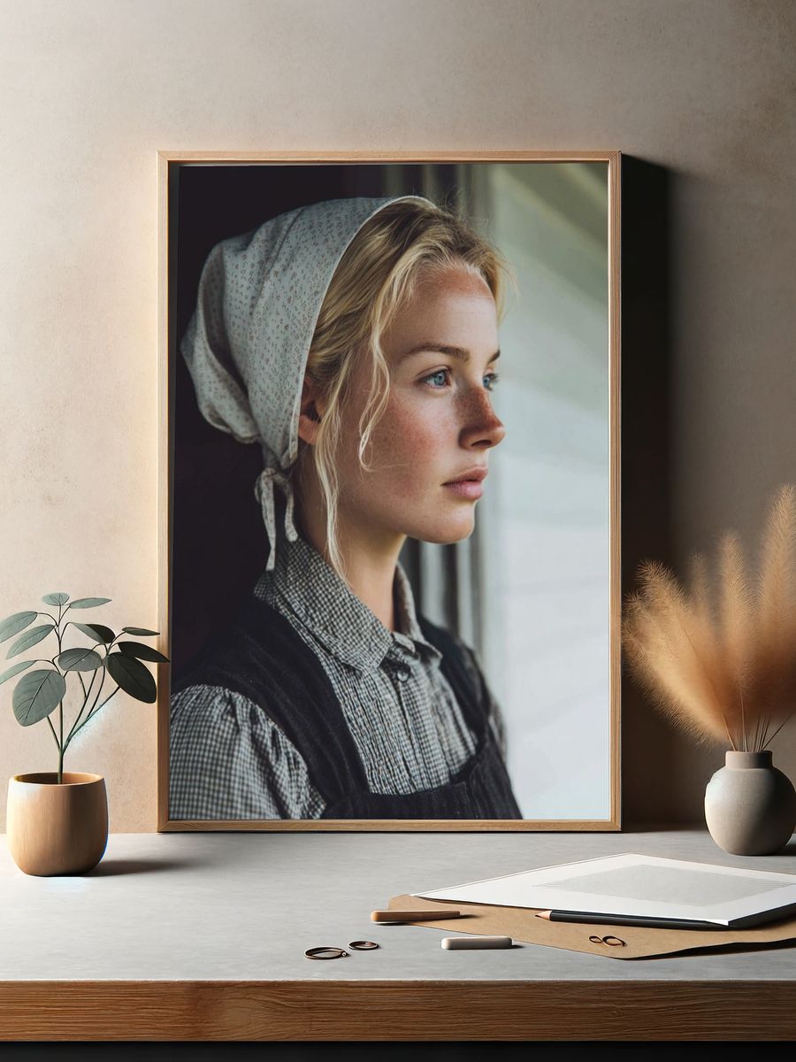 Portrait of a Woman in Traditional Attire — Photography Print. — room view 2
