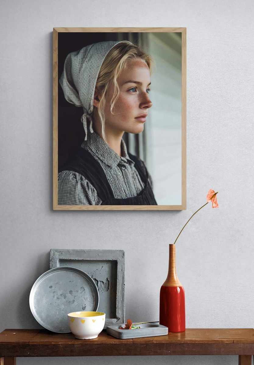 Portrait of a Woman in Traditional Attire — Photography Print. — room view 3