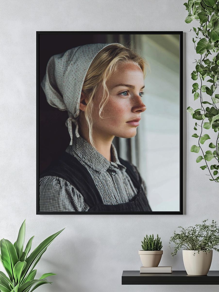 Portrait of a Woman in Traditional Attire — Photography Print. — room view 4