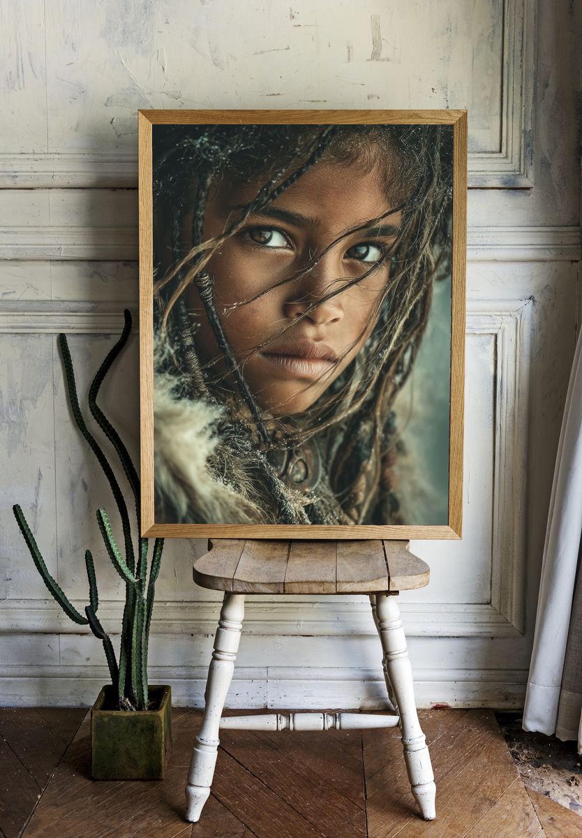 Portrait of a Young Warrior — Fine Art Print. — room view 1