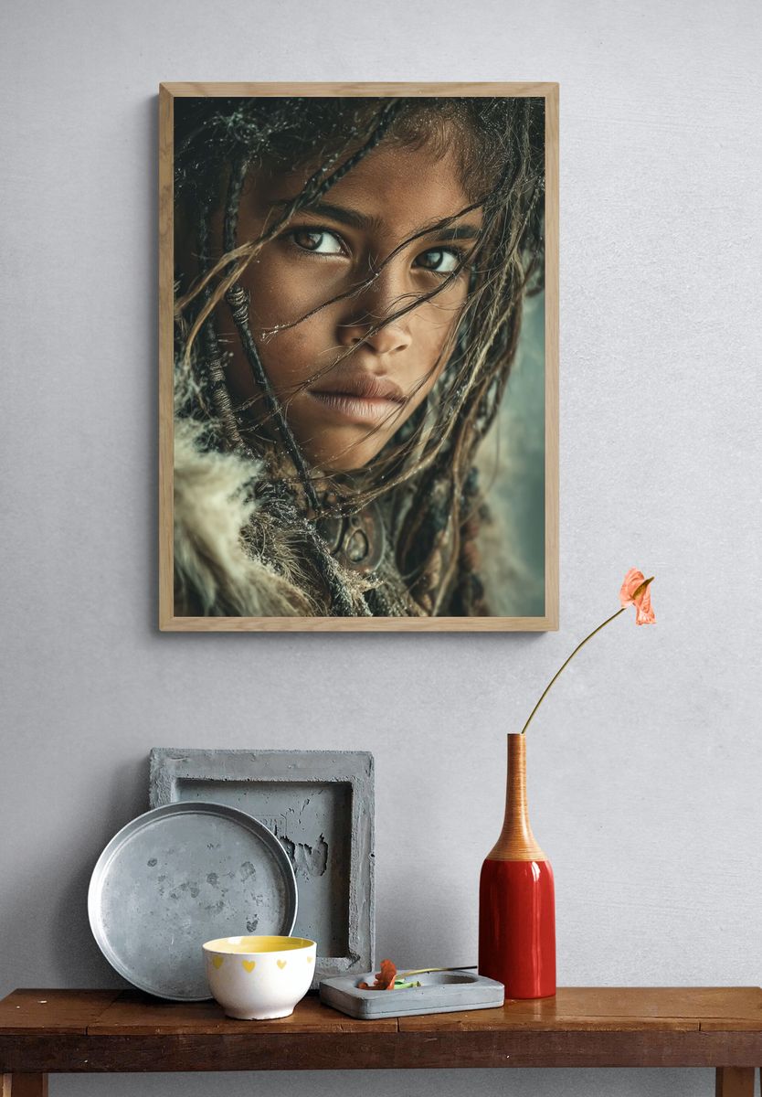 Portrait of a Young Warrior — Fine Art Print. — room view 3