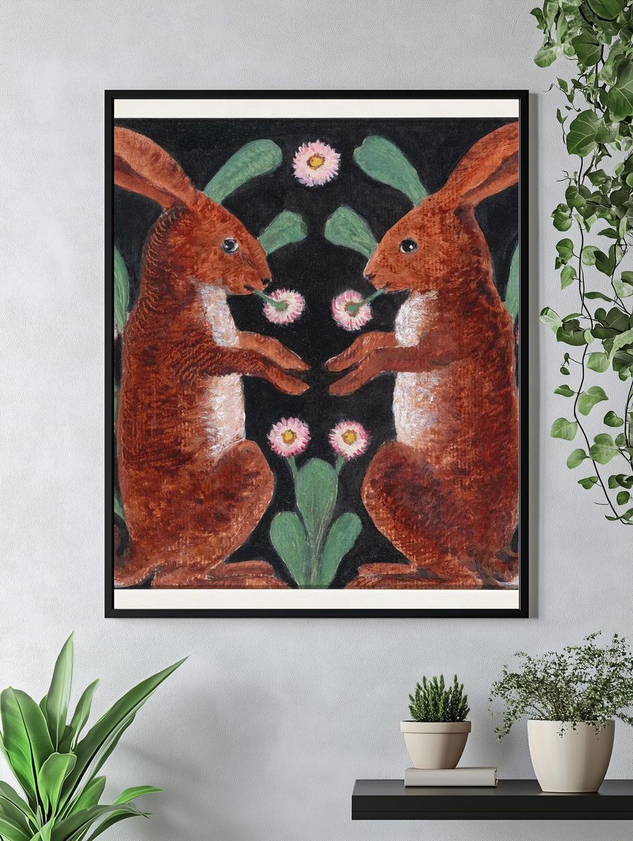 Two Hares (1865–90), vintage animal. — room view 4