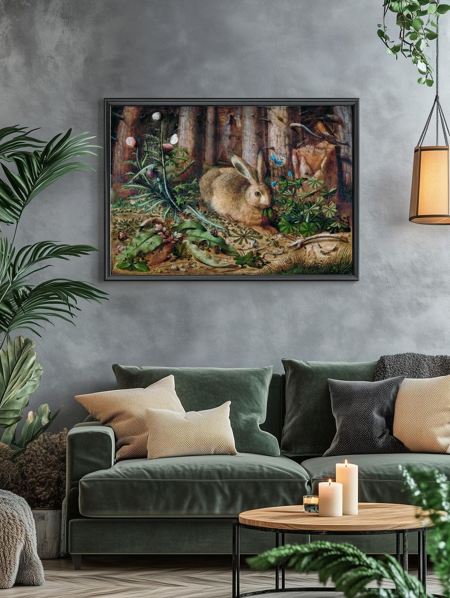 Rabbit in Nature — Fine Art Print. — room view 4