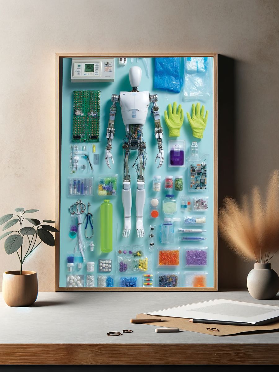 Robot Anatomy — Modern Art Print. — room view 2