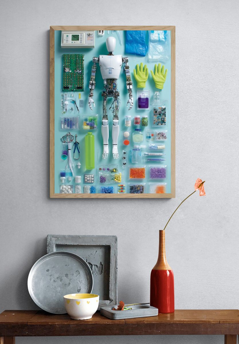 Robot Anatomy — Modern Art Print. — room view 3