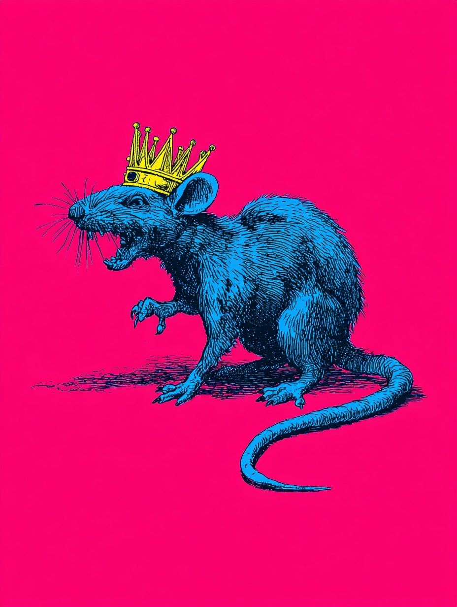Royal Blue Rat — Illustration Print. poster detail