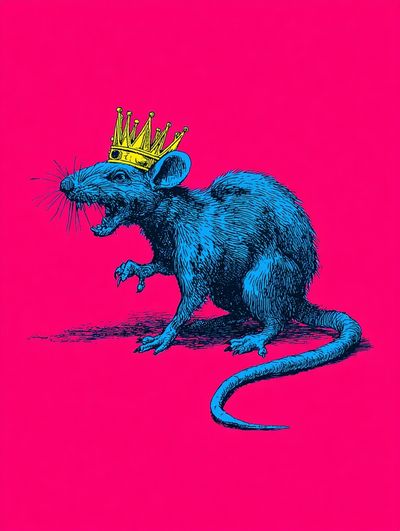 Royal Blue Rat — Illustration Print. poster