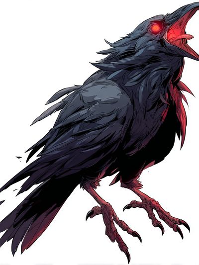 Crimson Raven Digital Art Print. poster print