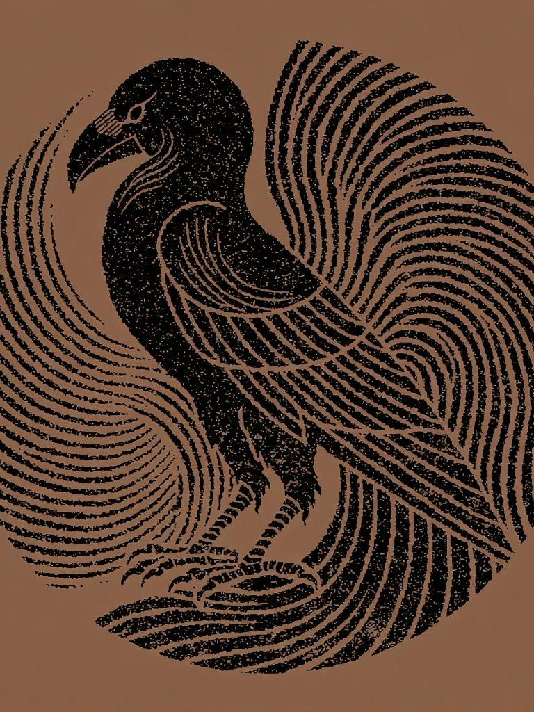 Raven Fingerprint Illustration Poster. poster detail