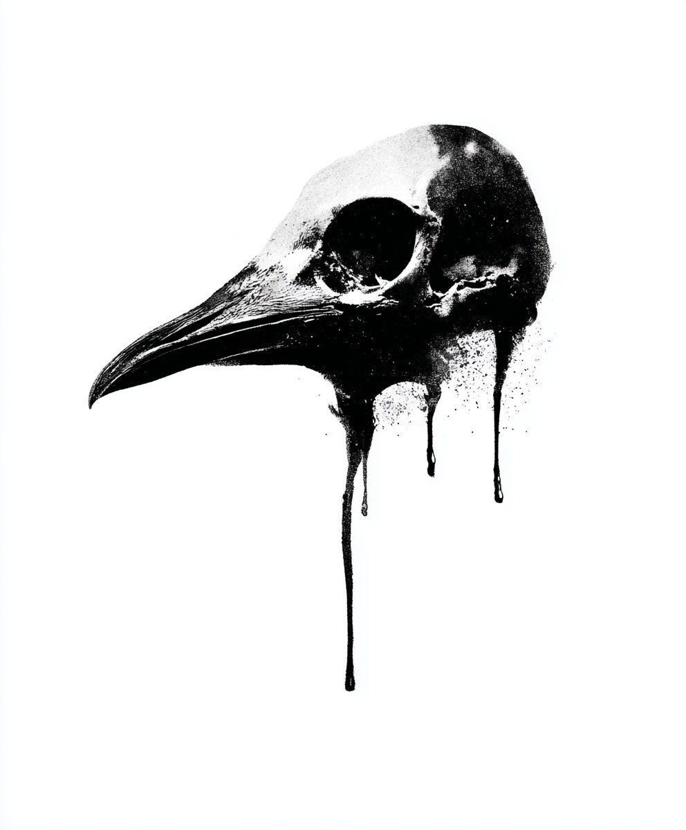 Raven Skull — Fine Art Print. poster detail