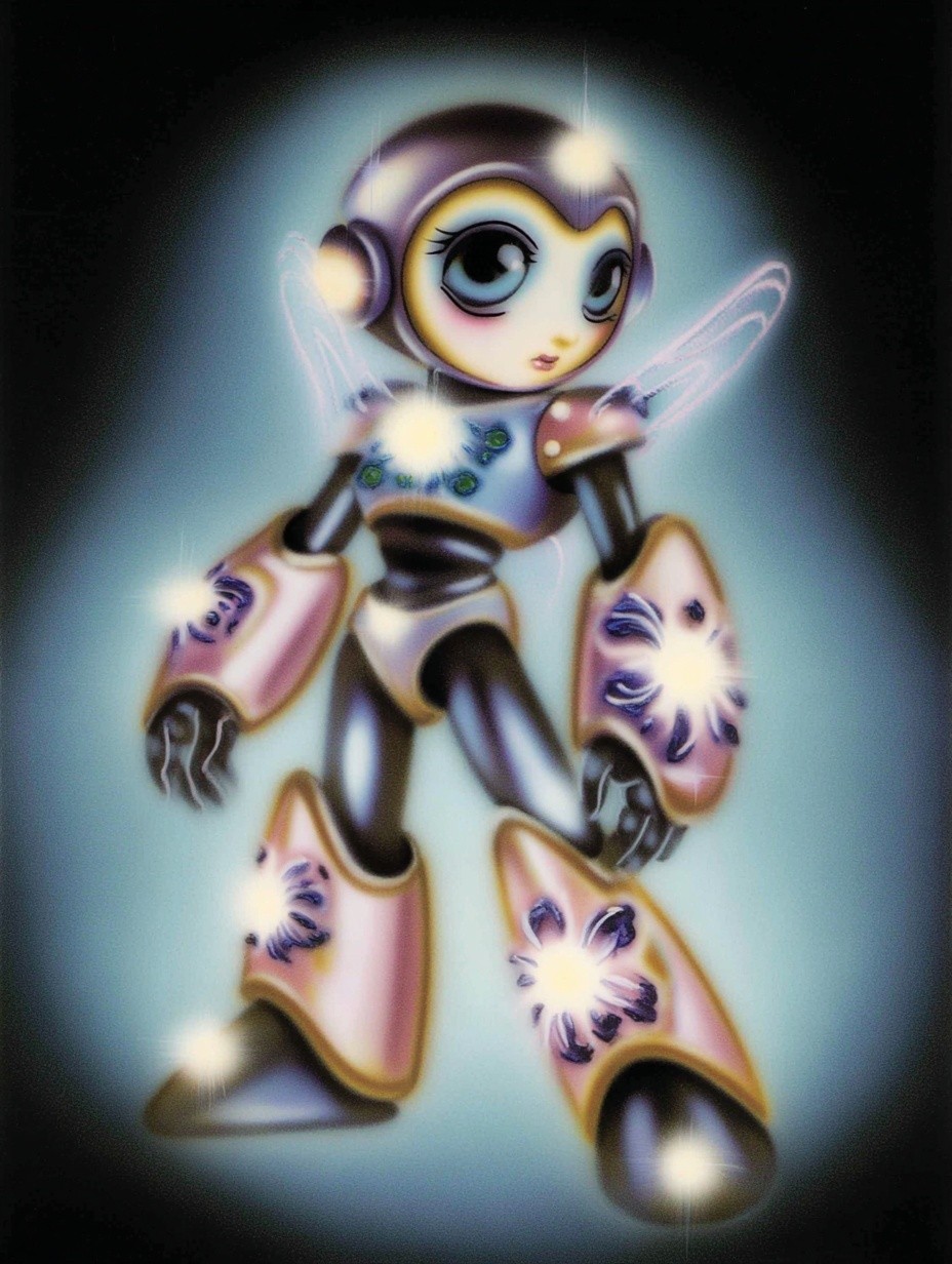 Futuristic Robot Girl — Digital Art Print. poster detail