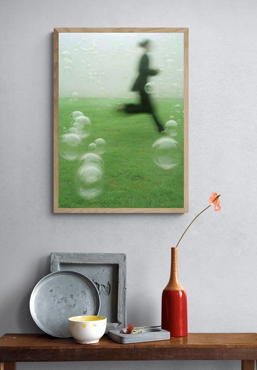 Running in Bubbles — Photography Print. — room view 3