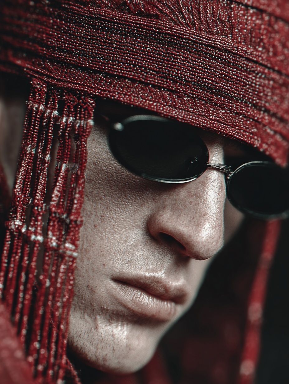 Red Beaded Portrait Photography Poster. poster — photography art