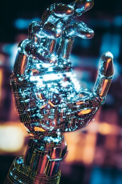 Futuristic Robotic Hand — Digital Art Print. poster
