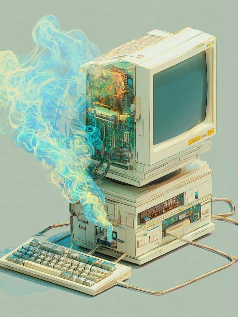 Retro Computer — Digital Art Print. poster detail