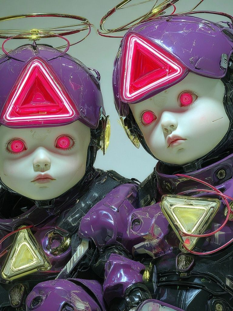Futuristic Robot Dolls — Digital Art Print. poster detail