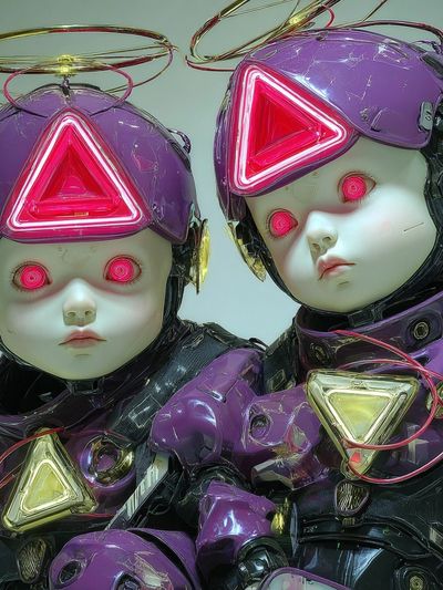 Futuristic Robot Dolls — Digital Art Print. poster print