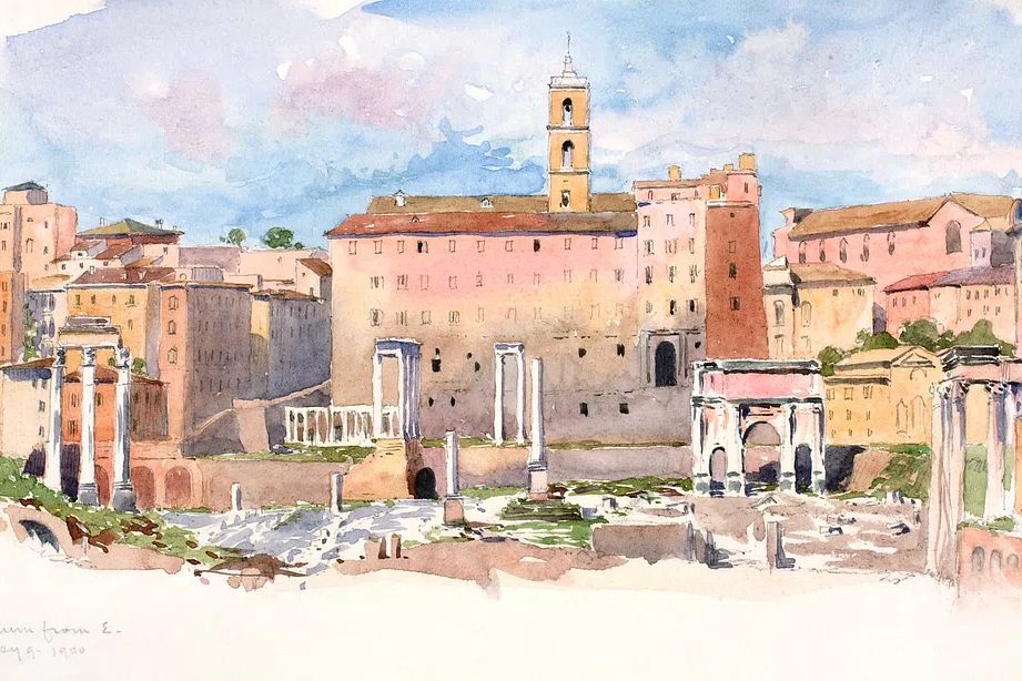 Roman Forum — Watercolor Print. poster detail