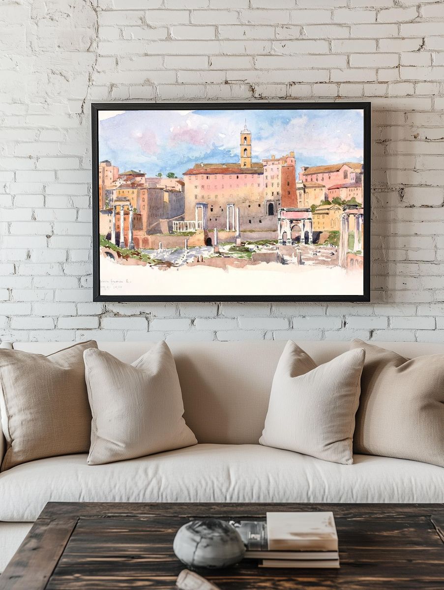 Roman Forum — Watercolor Print. — room view 1