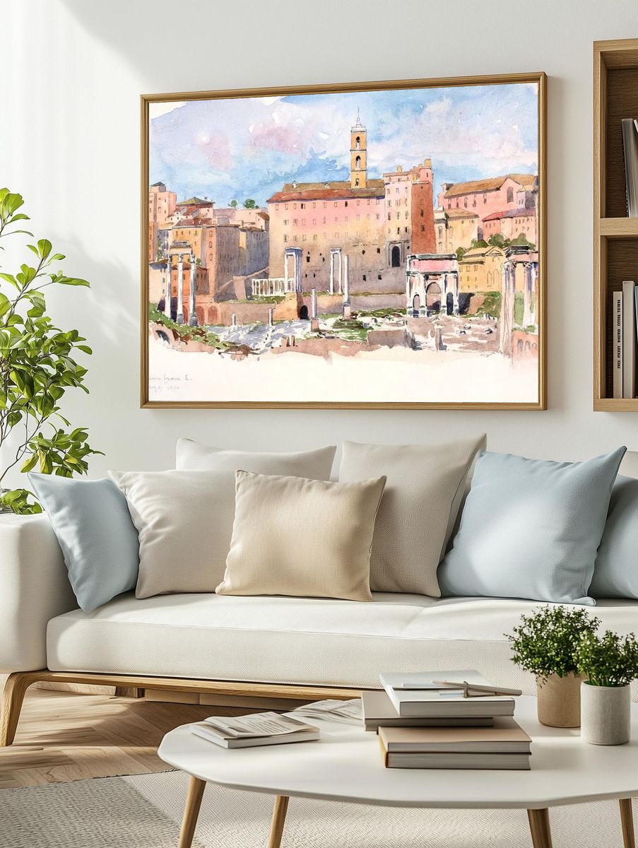 Roman Forum — Watercolor Print. — room view 2