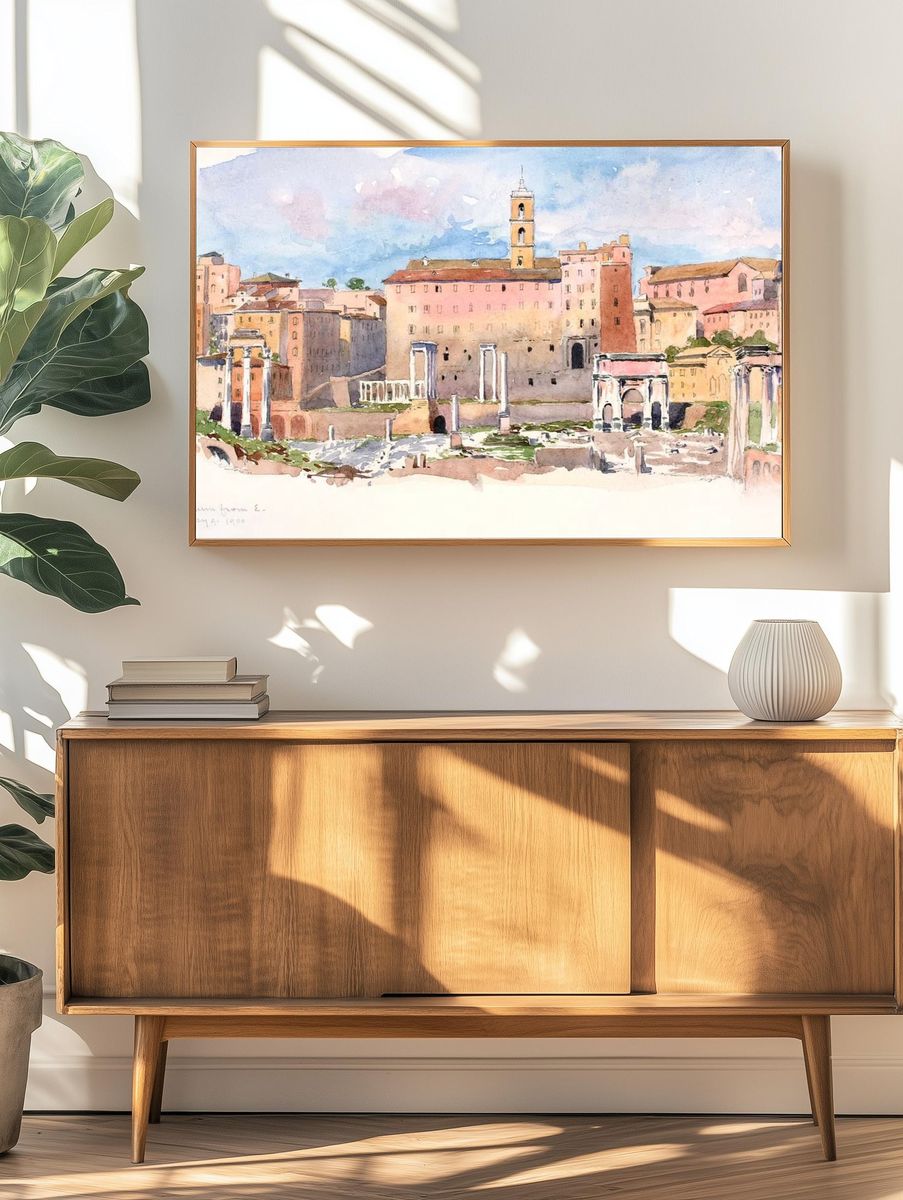 Roman Forum — Watercolor Print. — room view 3