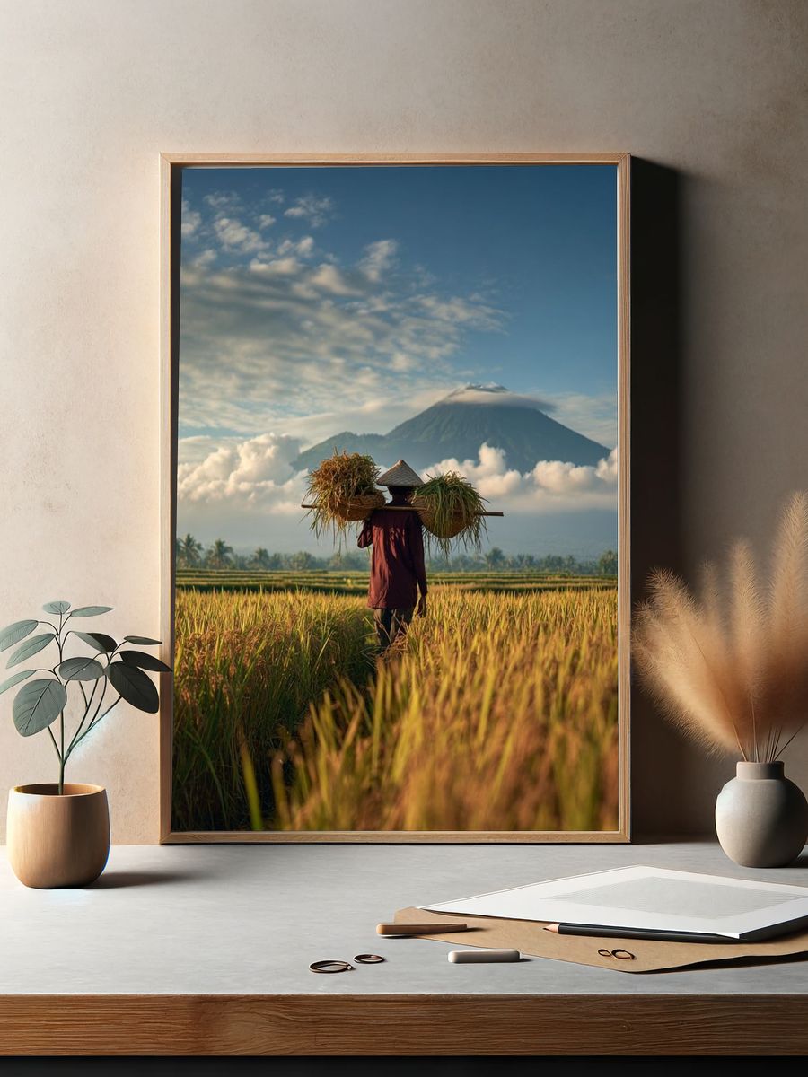 Rice Farmer in the Fields — Photography Print. — room view 2