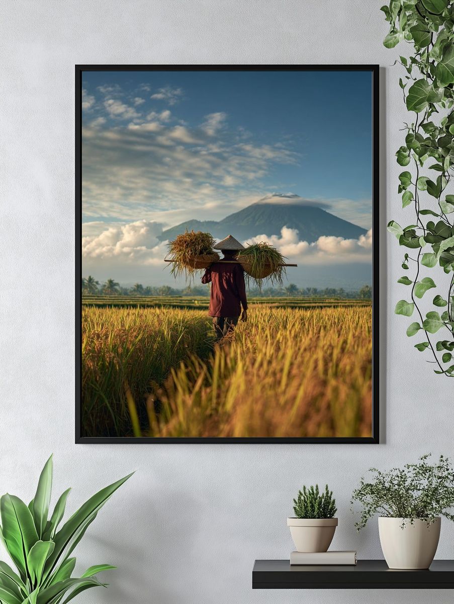 Rice Farmer in the Fields — Photography Print. — room view 4