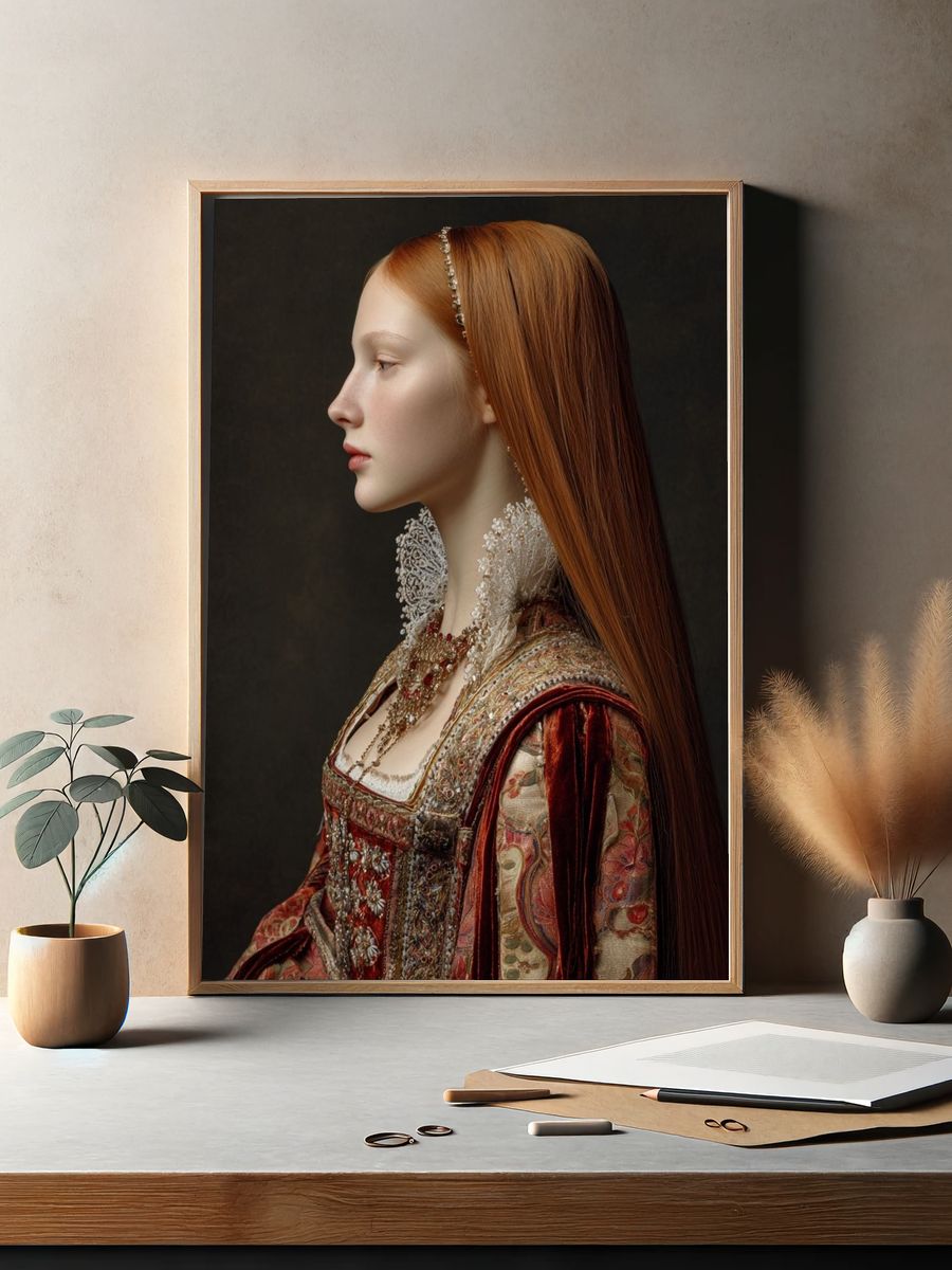 Renaissance Portrait Fashion Poster. — room view 2