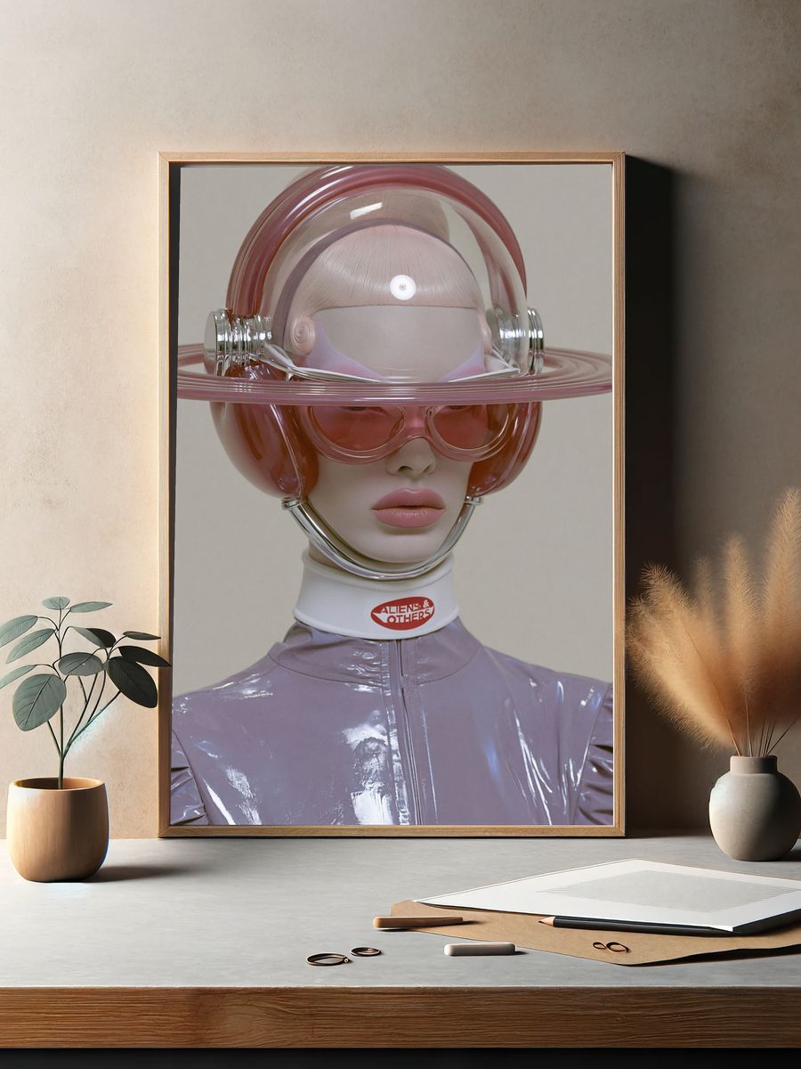 Retro Futurist Portrait Print. — room view 2