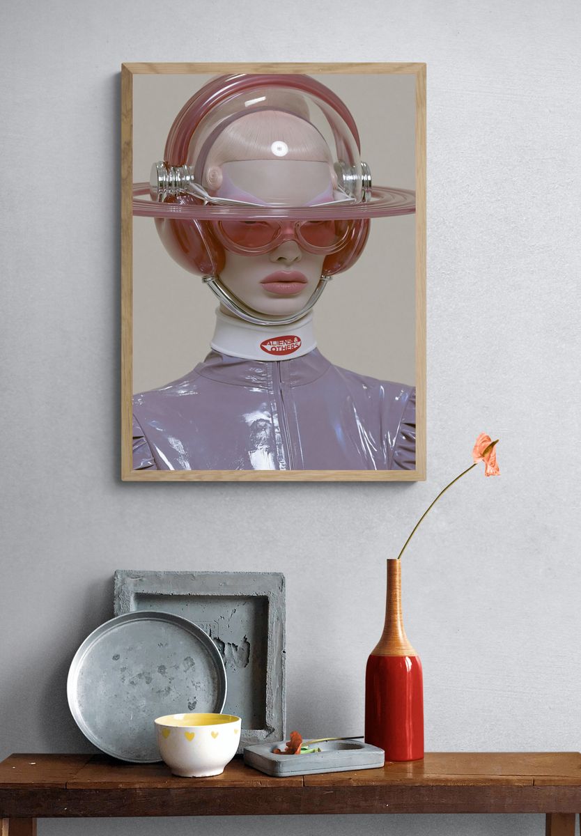 Retro Futurist Portrait Print. — room view 3