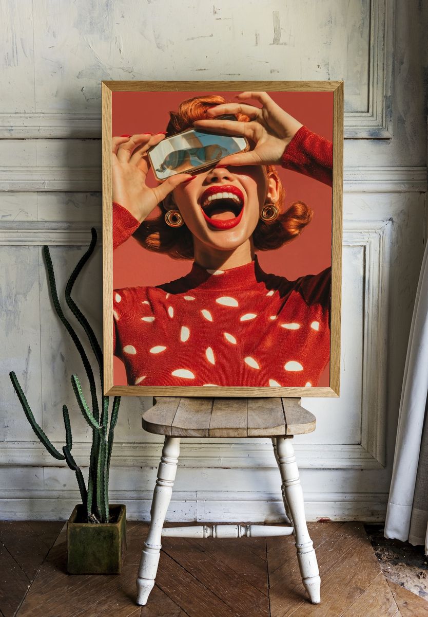 Retro Fashion Portrait Poster room preview