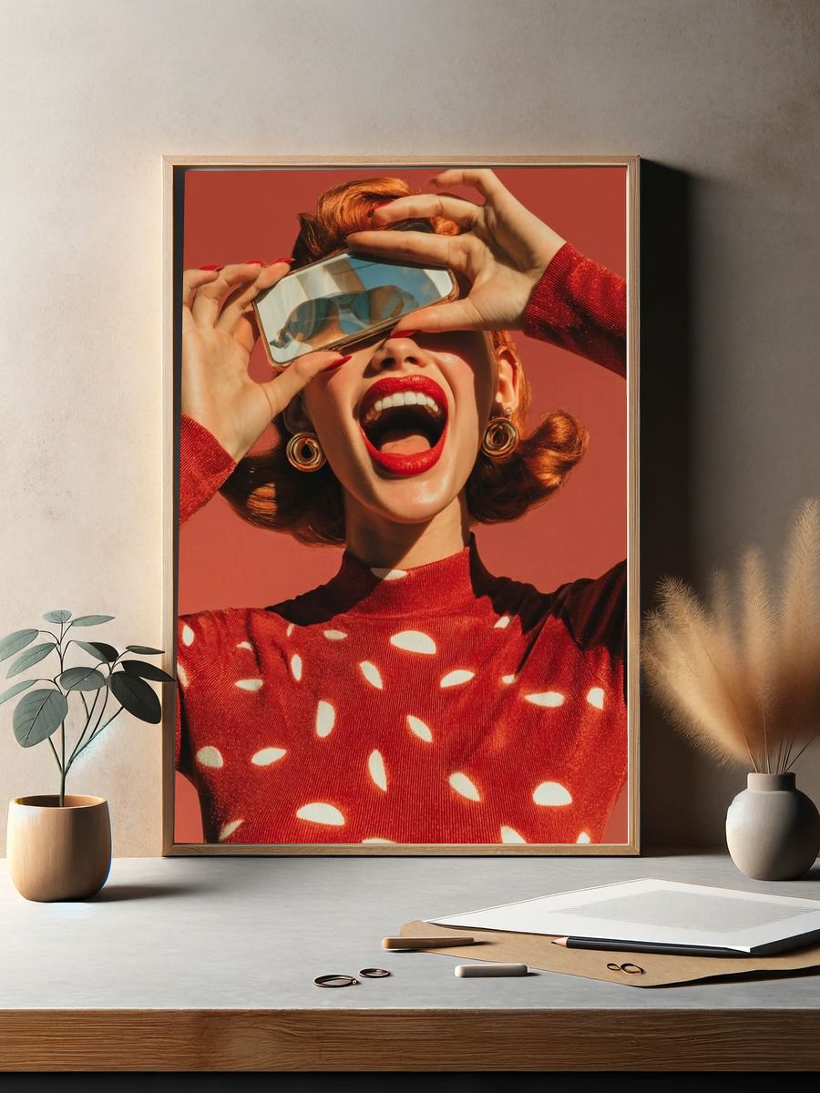 Retro Fashion Portrait Poster. — room view 2