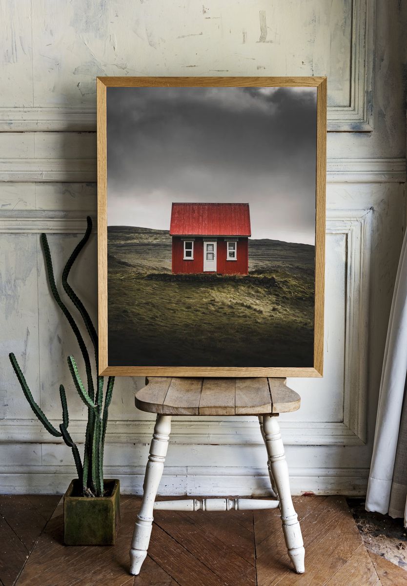 Red House in the Landscape — Photography Print. — room view 1