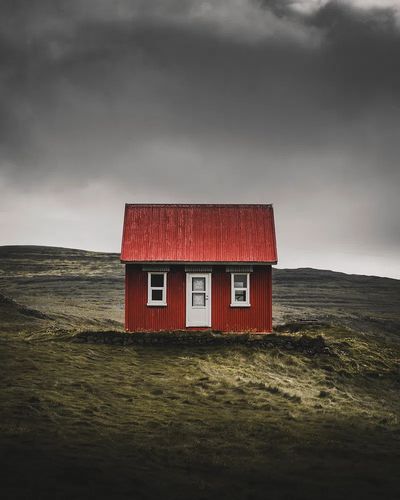 Red House in the Landscape — Photography Print. poster print