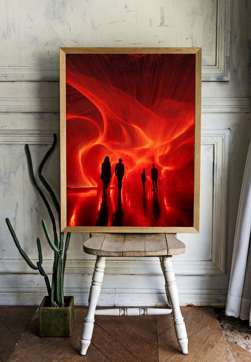 Red Light Installation Photography Poster. — room view 1