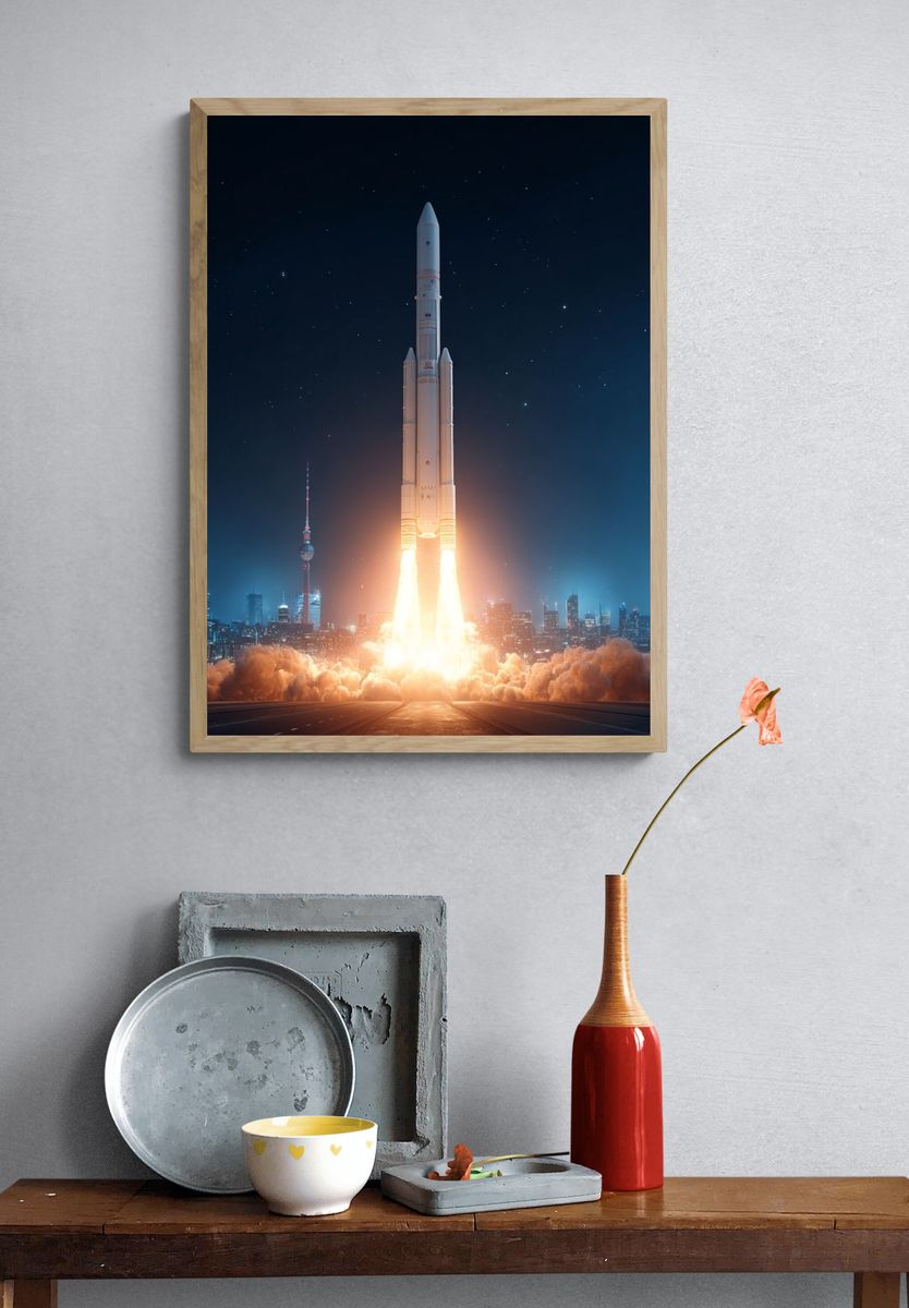 Rocket Launch — Space Print. — room view 3