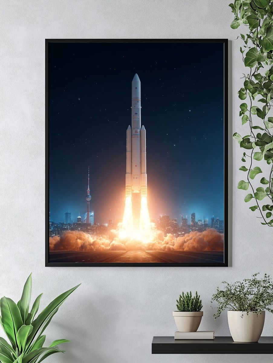 Rocket Launch — Space Print. — room view 4