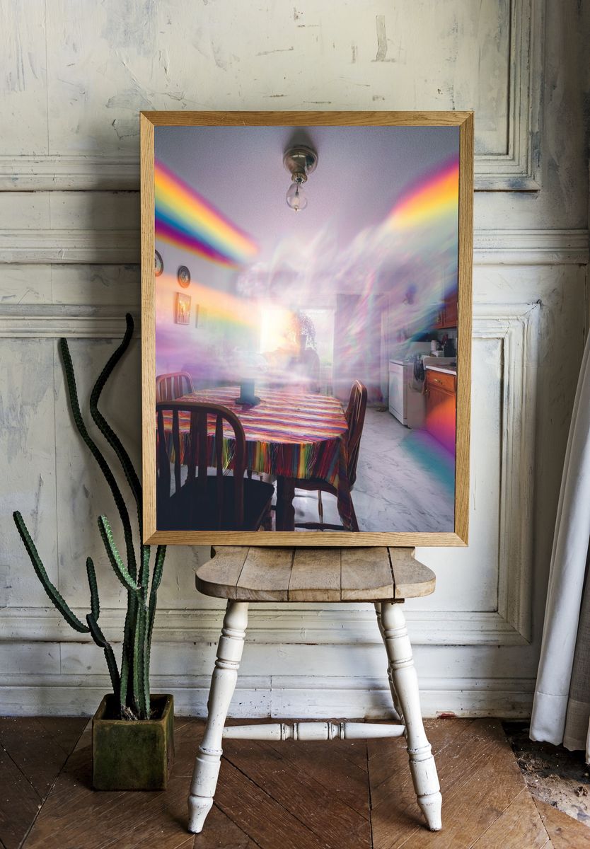 Rainbow Light Kitchen Photography Poster. — room view 1