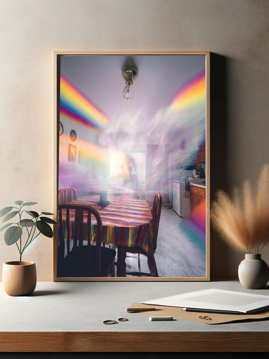 Rainbow Light Kitchen Photography Poster. — room view 2