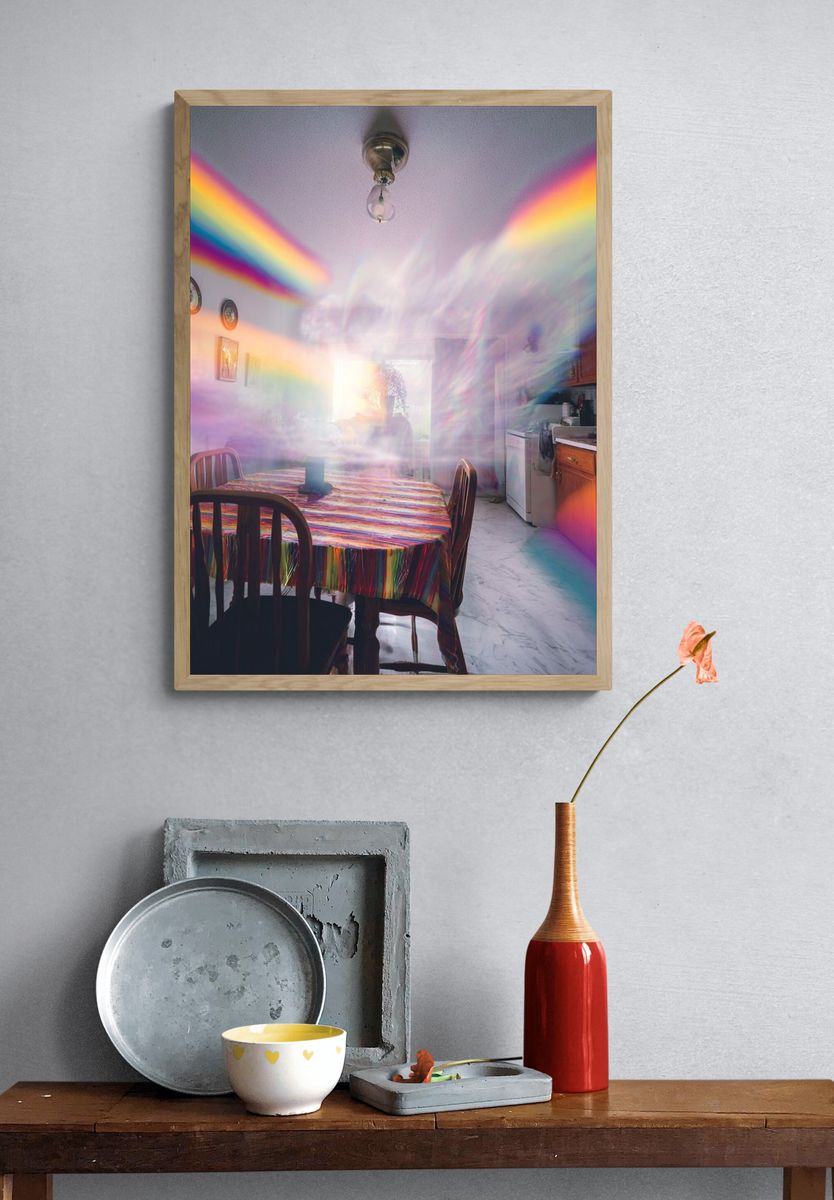 Rainbow Light Kitchen Photography Poster. — room view 3